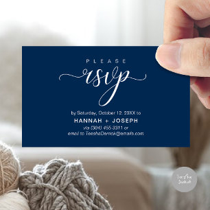 Wedding RSVP via Phone or email respond Enclosure Card