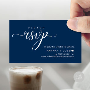 Wedding RSVP via Phone or email respond Enclosure Card