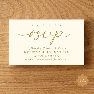 Wedding RSVP via Phone or email respond Enclosure Card