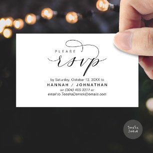 Wedding RSVP via Phone or email respond Enclosure Card