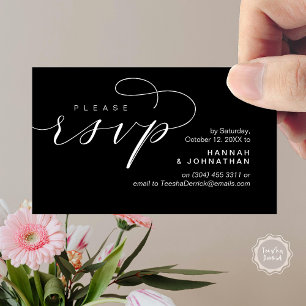Wedding RSVP via Phone or email respond Enclosure Card