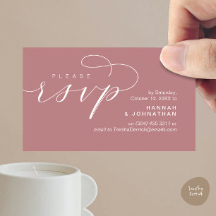 Wedding RSVP via Phone or email respond Enclosure Card