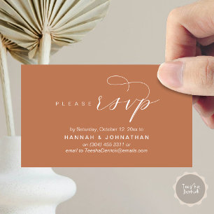 Wedding RSVP via Phone or email respond Enclosure Card