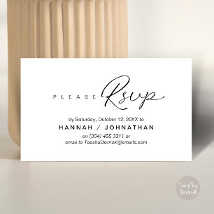 Wedding RSVP via Phone or email respond Enclosure Card