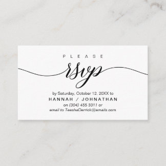 Wedding RSVP via Phone or email respond Enclosure Card