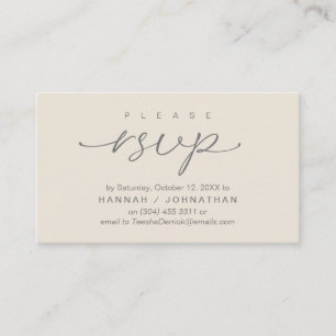 Wedding RSVP via Phone or email respond Enclosure Card