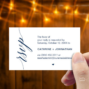 Wedding RSVP via Text Message or Email, Reminder Enclosure Card