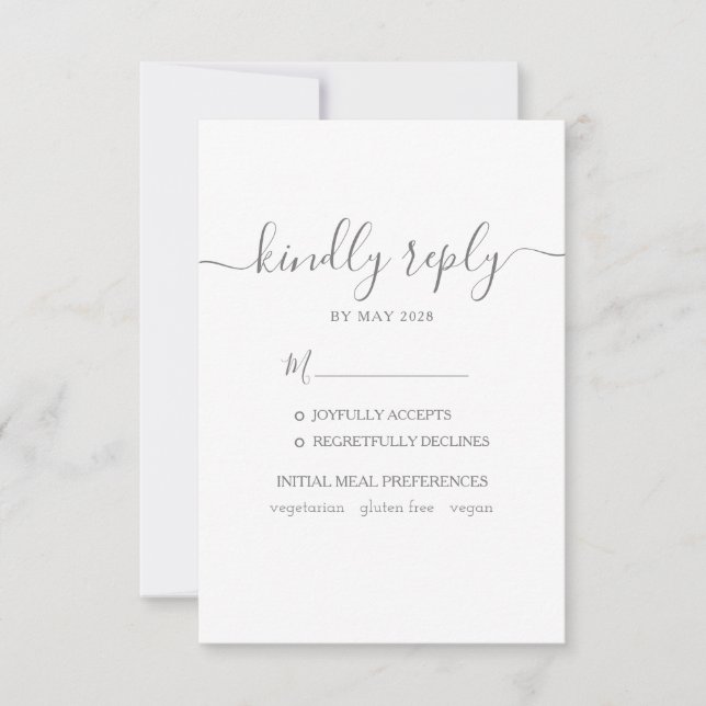 Wedding RSVP with Meal Choice (Front)
