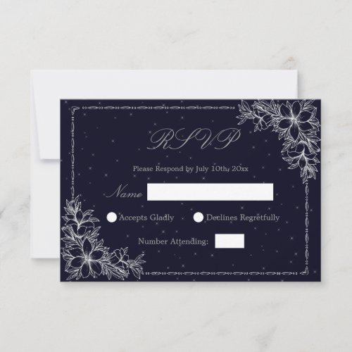 Wedding RSVP with Ornate Floral graphics