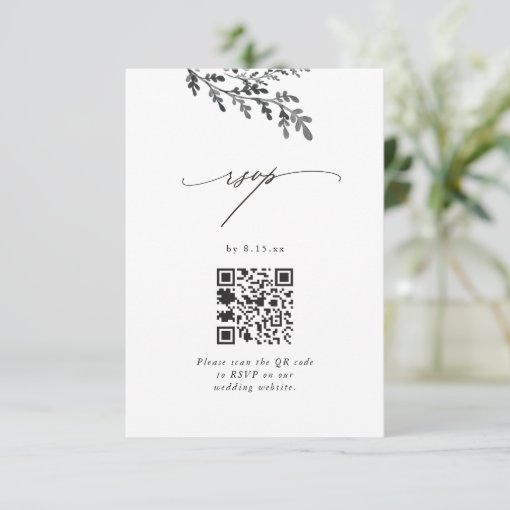 Wedding RSVP with QR Code and Photo | Zazzle