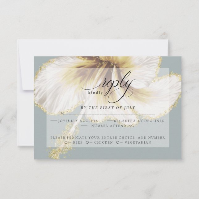 Wedding RSVP | Yellow Watercolor Hibiscus Flower (Front)