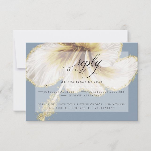 Wedding RSVP | Yellow Watercolor Hibiscus Flower (Front)
