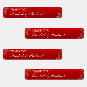 Wedding Ruby Red Thank You Lip Balm  Labels