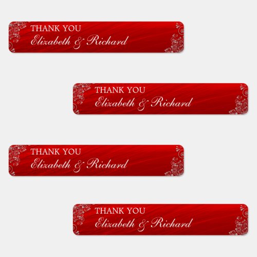 Wedding Ruby Red Thank You Lip Balm  Labels