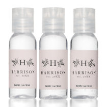 Wedding rustic monogram personalized blush pink hand sanitizer