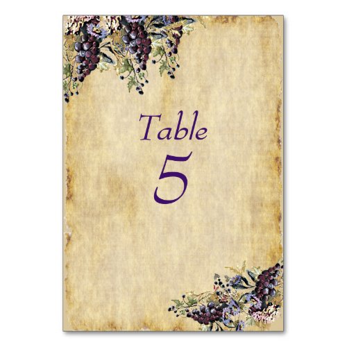 Wedding Rustic Paper Vineyard Winery Custom Table Number