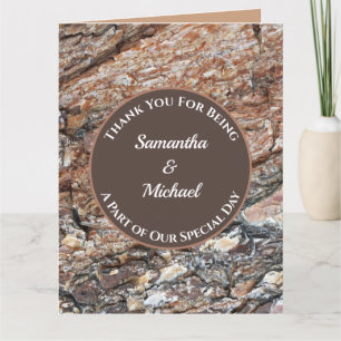 Wedding Rustic Woodgrain Guest Thank You