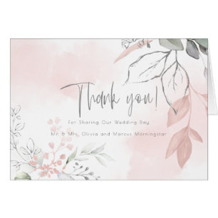 Wedding Sage and Blush Pink Watercolor Foliage Cards