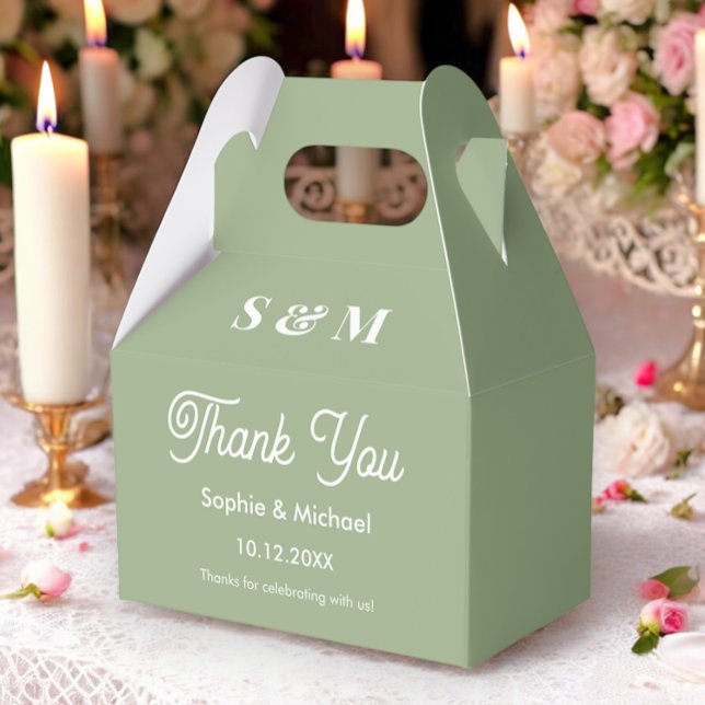 Wedding Sage Green Bride Groom  Favor Boxes (Creator Uploaded)