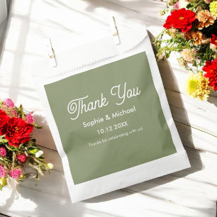Wedding Sage Green Bride Groom Thank You Favor Bag