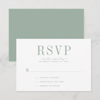 Wedding Sage Green RSVP Card