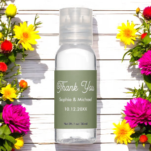 Wedding Sage Green Thank You Hand Sanitizer