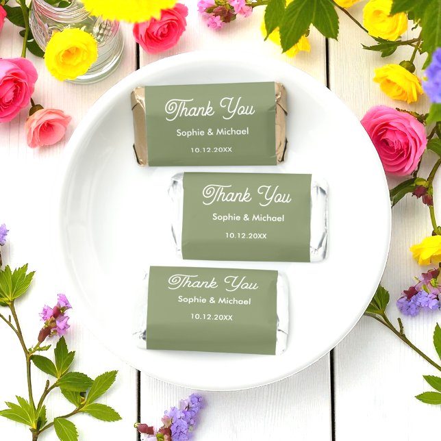 Wedding Sage Green Thank You Hershey's Miniatures (Creator Uploaded)