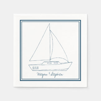Wedding Sailboat Paper Napkins