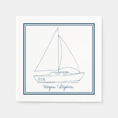 Wedding Sailboat Paper Napkins