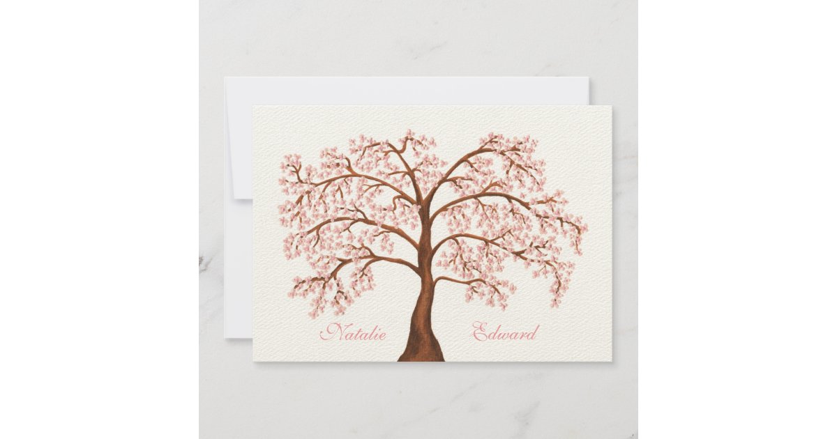 Wedding Sakura Cherry Blossom Tree Invitations | Zazzle