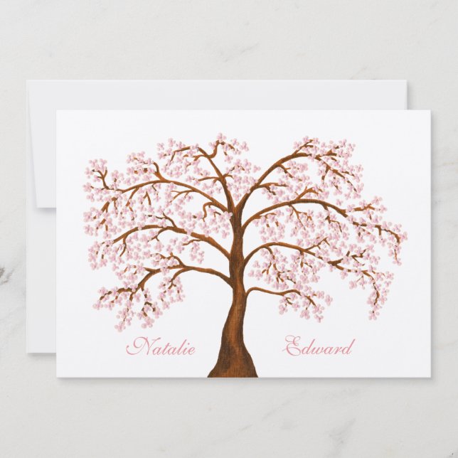 Wedding Sakura Cherry Blossom Tree Invitations (Front)