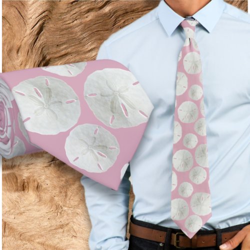 Wedding Sand Dollar Grooms RaspberryTie Neck Tie