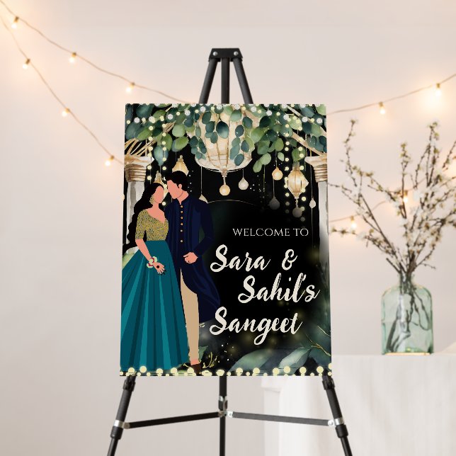 Wedding Sangeet Poster & Sangeet welcome Sign (In Situ (Stand))
