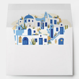 Wedding Santorini Greece Envelope Greek Blue White