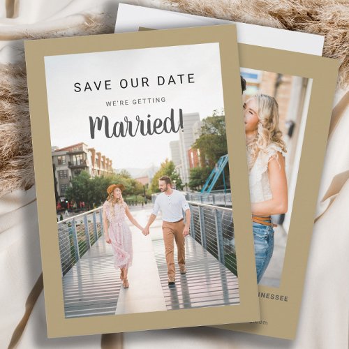 Wedding Save Date 2 Photo Gold Make Your Own  Save The Date