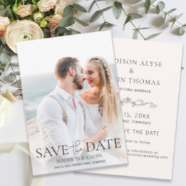 Wedding Save Date Photo Elegant Script Save The Date