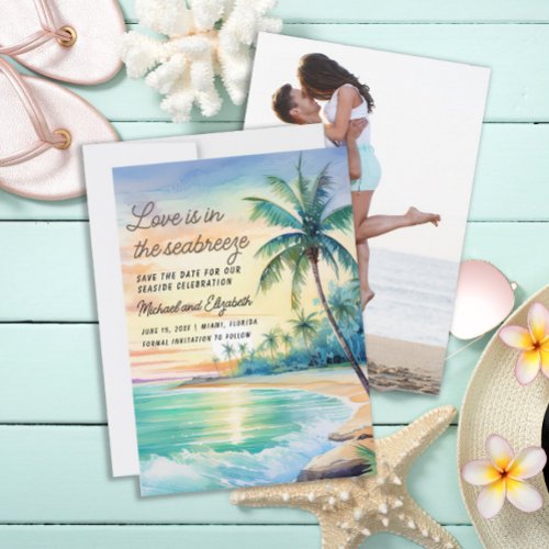 Wedding Save Date Photo Tropical Beach  Save The Date