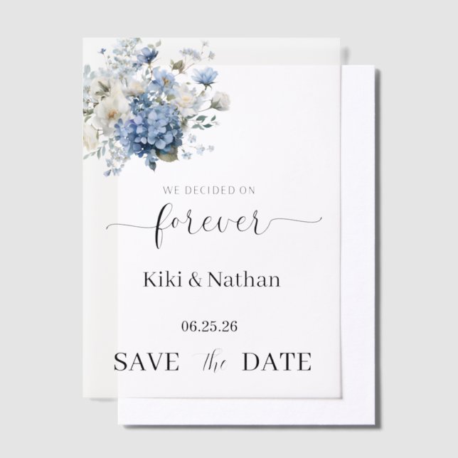 Wedding Save Date Vellum Overlay Invitations (Offset)