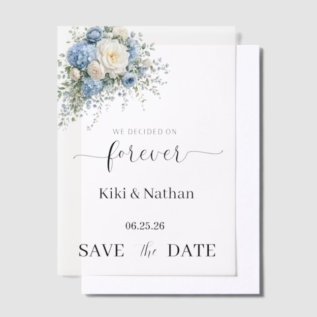 Wedding Save Date Vellum Overlay Invitations (Offset)