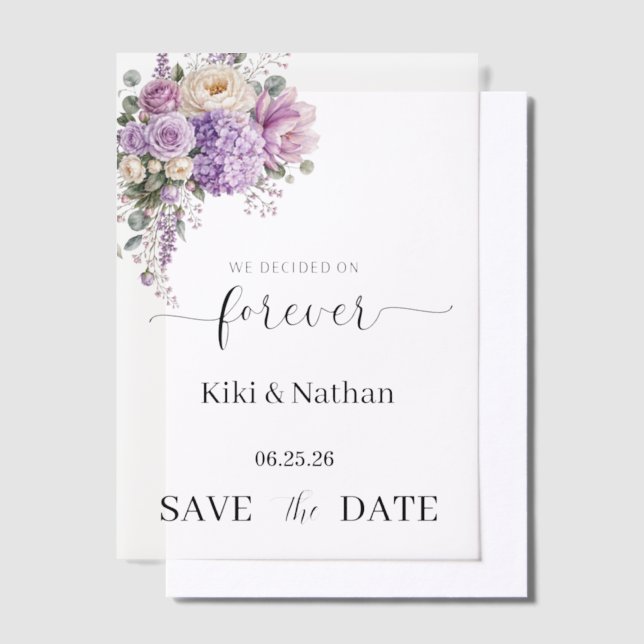 Wedding Save Date Vellum Overlay Invitations (Offset)