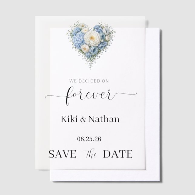 Wedding Save Date Vellum Overlay Invitations (Offset)