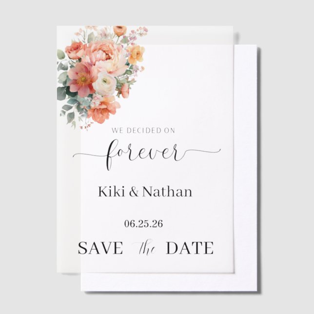 Wedding Save Date Vellum Overlay Invitations (Offset)
