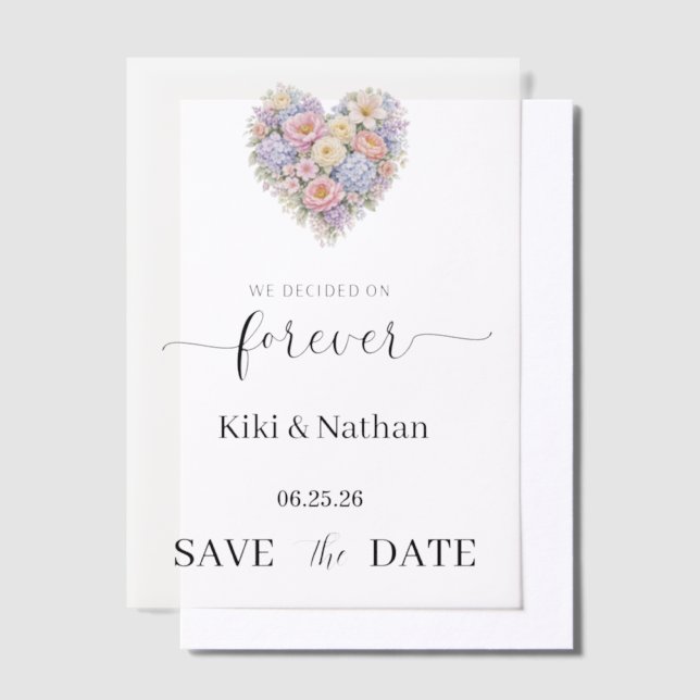 Wedding Save Date Vellum Overlay Invitations (Offset)