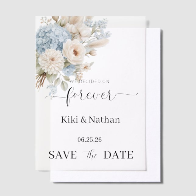 Wedding Save Date Vellum Overlay Invitations (Offset)