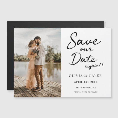Wedding Save our Date Again Magnetic Magnetic Invitation