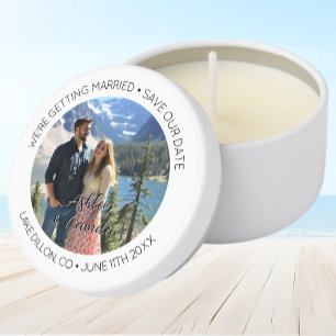 Wedding Save Our Date Lake Photo Mini Candle Favors
