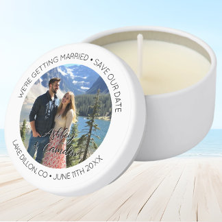 Wedding Save Our Date Lake Photo Mini Candle Favors