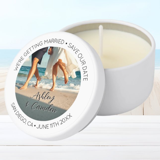 Wedding Save Our Date Photo Mini Candle Favors (Creator Uploaded)