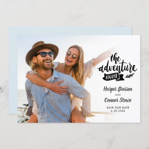 Wedding Save the Date 2 Photo The Adventure Begins Invitation