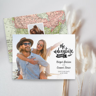 Wedding Save the Date 2 Photo The Adventure Begins Invitation
